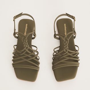 Rasteira Basic Tiras - VERDE MILITAR