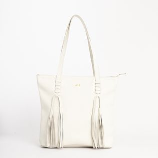 Bolsa G em couro com franja - COTTON