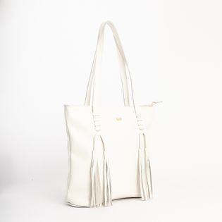Bolsa G em couro com franja - COTTON