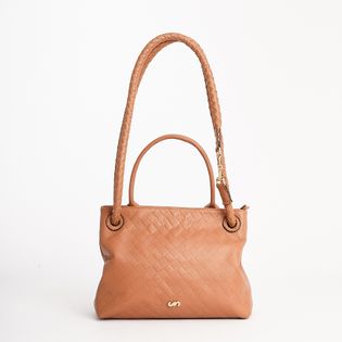 Bolsa elegance com duas alças - CAMEL