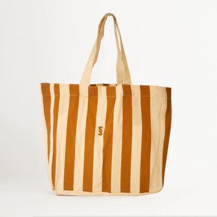 Bolsa mães em algodão - CAMEL/OFF WHITE