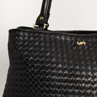 Bolsa de couro Tresse grande - PRETA