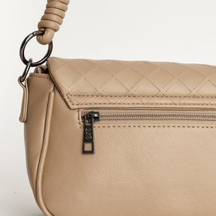 Bolsa texturizada com alça trançada - CINZA DESERTO