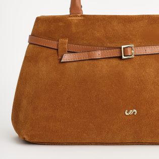 Bolsa elegance em camurça - CAMEL