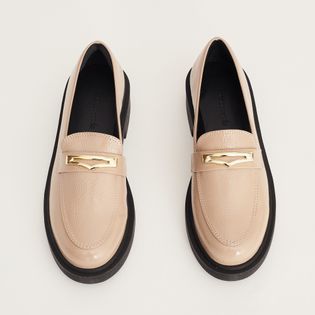 Mocassim Verniz Fivela - CINZA DESERTO