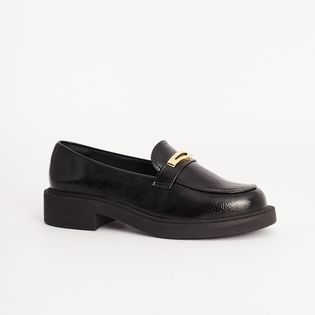 Mocassim Verniz Fivela - PRETA