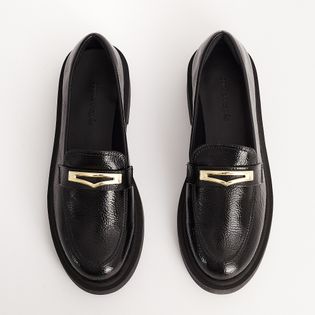 Mocassim Verniz Fivela - PRETA
