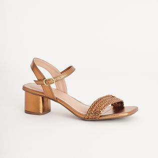 Sandália Baixa Tira Trabalhada - BRONZE