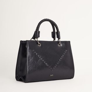 Bolsa Média com Detalhe Frontal - PRETA