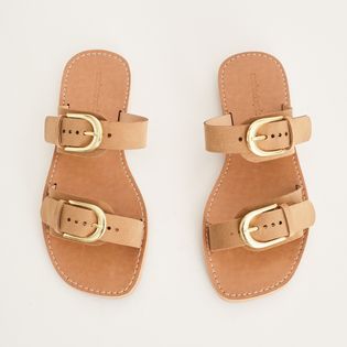 Rasteira Camurça Fivela Dupla - FENDI
