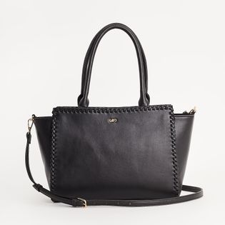 Bolsa Grande Detalhe Trança - PRETA