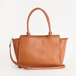 Bolsa Grande Detalhe Trança - CAMEL