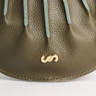 Bolsa Couro Style - VERDE MILITAR/BRONZE