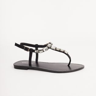 Rasteira Pedraria - PRETO/ONIX