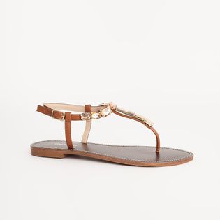 Rasteira Pedraria - CAMEL/AMBAR