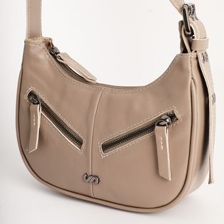 Bolsa de ombro em couro - CINZA DESERTO
