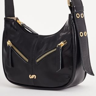 Bolsa de ombro em couro - PRETA