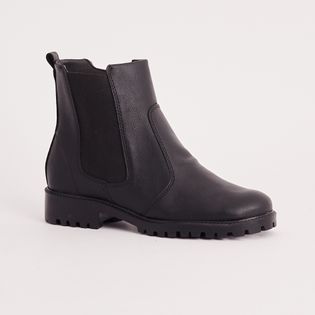 Bota Simple Couro - PRETA