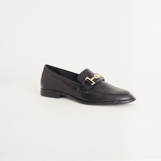 Mocassim Couro Fivela - PRETA
