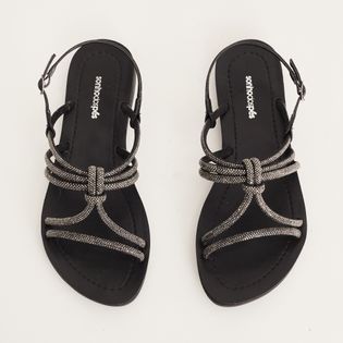 Rasteira Strass Glow - PRETA