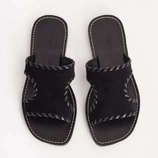 Rasteira Chinelo Camurça - PRETA