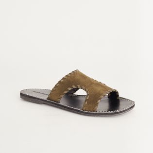 Rasteira Chinelo Camurça - VERDE MILITAR