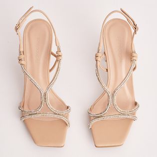 Sandália Glam com Strass - ROSADO/CRISTAL