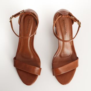 Sandália Slim Salto Bloco - CAMEL