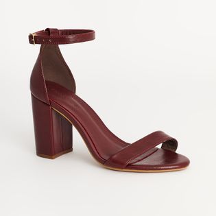 Sandália Slim Salto Bloco - AMEIXA