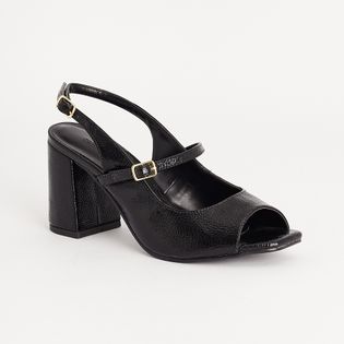 Scarpin Aberto Verniz - PRETA