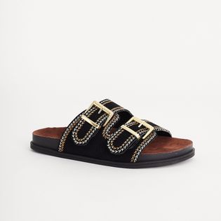 Papete Camurça Boho - PRETA