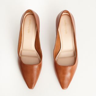 Scarpin Bico Quadrado - MARROM