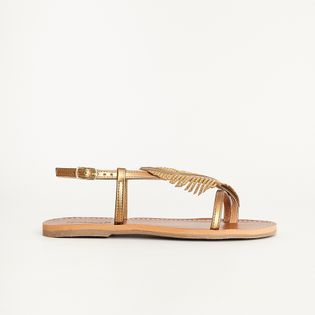 Rasteira Pena Strass - BRONZE
