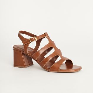 Sandália Tiras Vazadas - MARROM