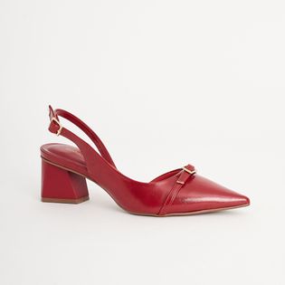 Scarpin Broche Strass - VERMELHO