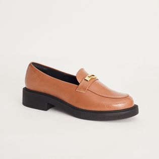 Mocassim Verniz Fivela - CAMEL