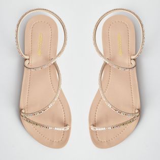 Rasteira Strass Tiras Finas - ROSE