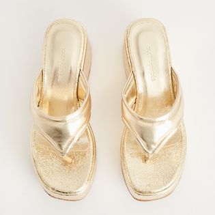 Plataforma Metalizada Tiras Largas - CHAMPAGNE