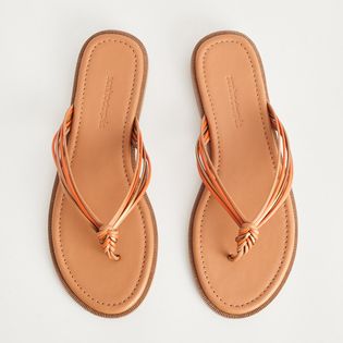 Rasteira Tiras Finas Entrelaçadas Mix - CAPUCCINO/CORAL/BRONZE