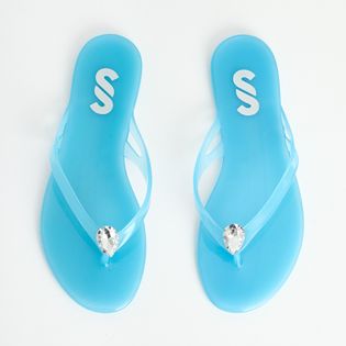 Chinelo PVC Strass - AZUL CEU