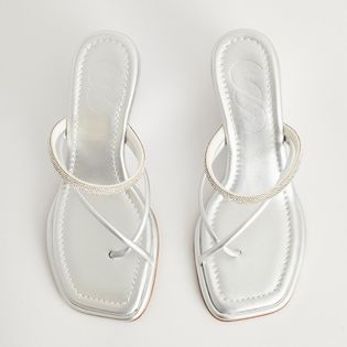 Anabela Tira Strass Metalizada - PRATEADO